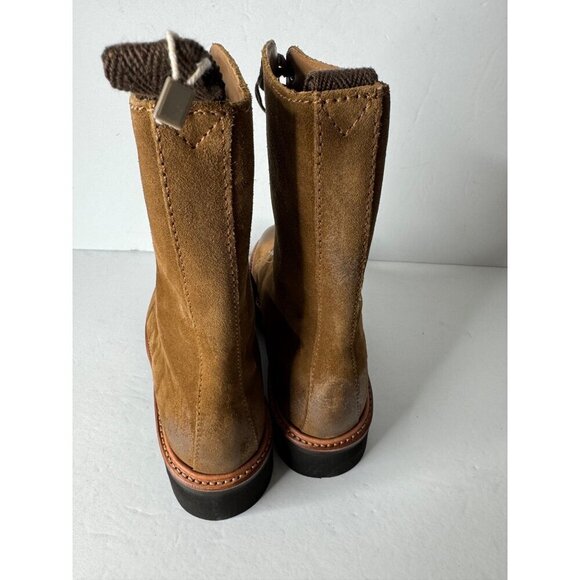 Anthropologie X Grenson Mavis Snuff Burnishing Suede Combat Boots UK 4 US 6.5 - Picture 6 of 7